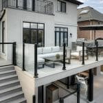 Toronto Deck Construction Two-Story PVC Deck with Glass Railings