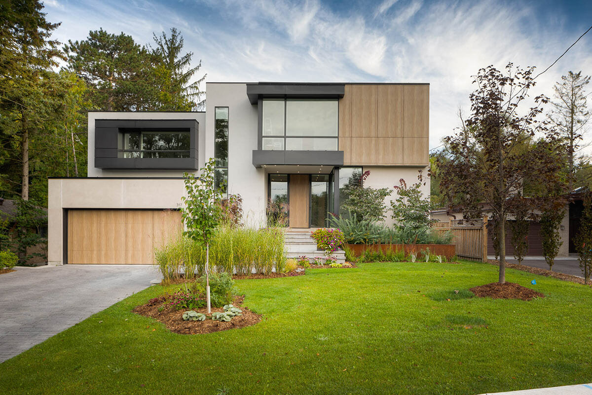 Modern Landscape Design & Interlocking Driveway Project with Sprinkler System & Retaining Wall by Toronto Landscapers