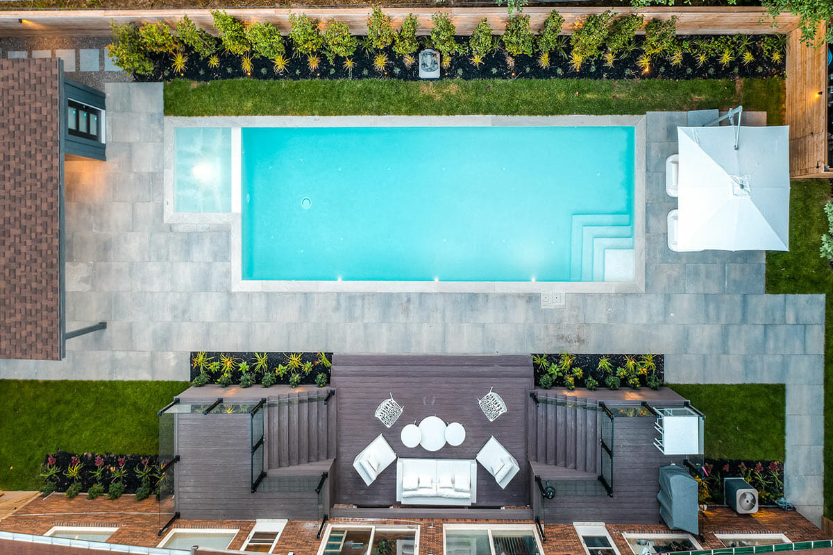 Pool construction project by M.E. contracting