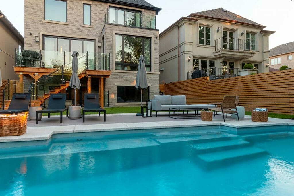Landscaping Project Featuring Fiberglass Pool Installation