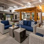 Outdoor Furniture Lounge Set with Wooden Pergola Offered by M.E. Contracting.