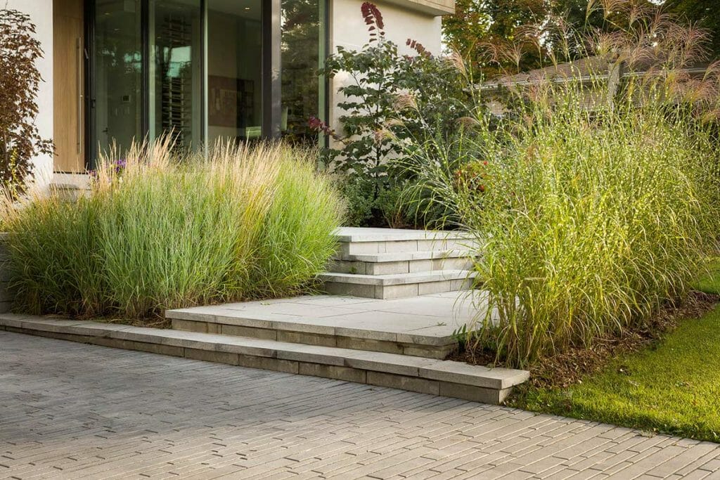 Modern Interlocking Project; Featuring Interlocking Front Steps & Driveway by Toronto Landscaping Company.