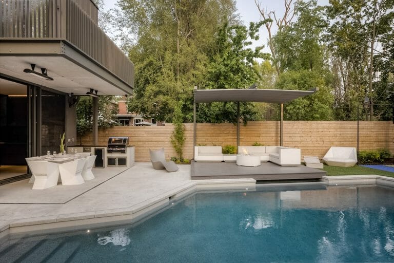North York Backyard Pool construction Project with Water Features