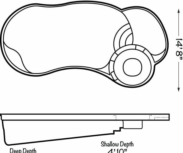 Fiberglass inground pool design- Allure 30