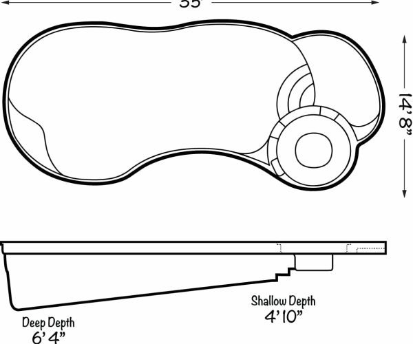 Fiberglass inground pool design- Allure 35