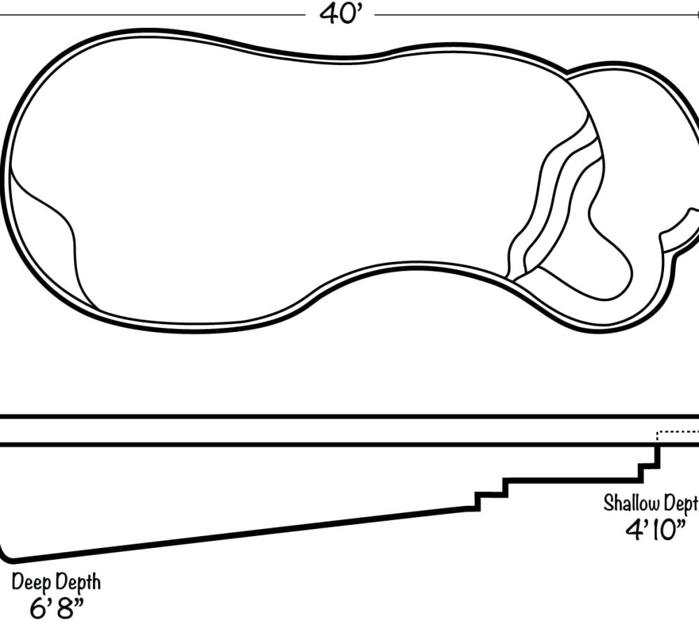 Fiberglass inground pool design-Eclipse 40