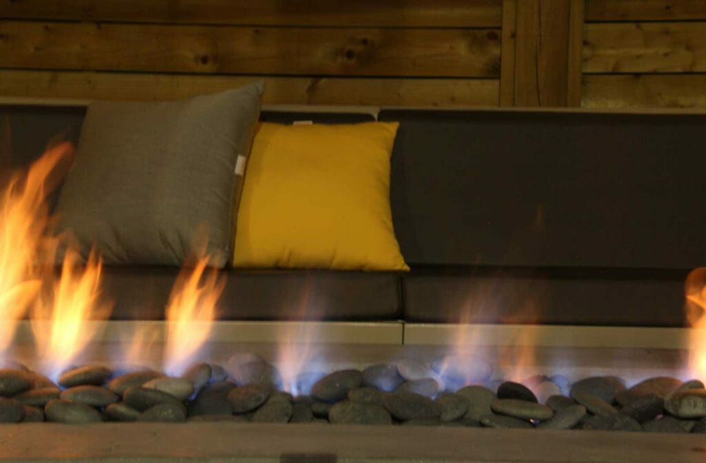 Outdoor fireplace installed by M.E. contracting